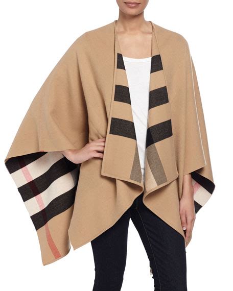 burberry charlotte check to solid wool cape camel|Charlotte Reversible Solid To Check Wool Cape In Camel.